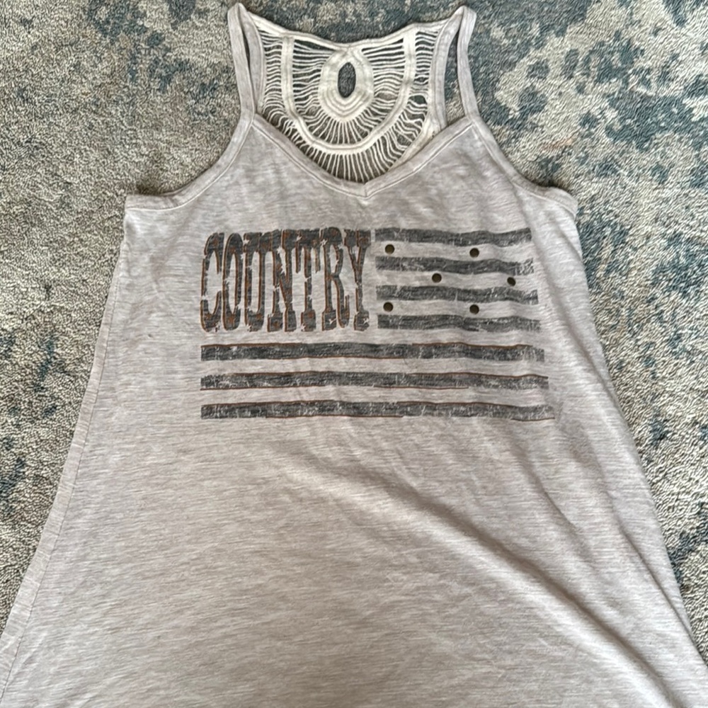 Maurices Country Graphic Tank Top - Light Gray